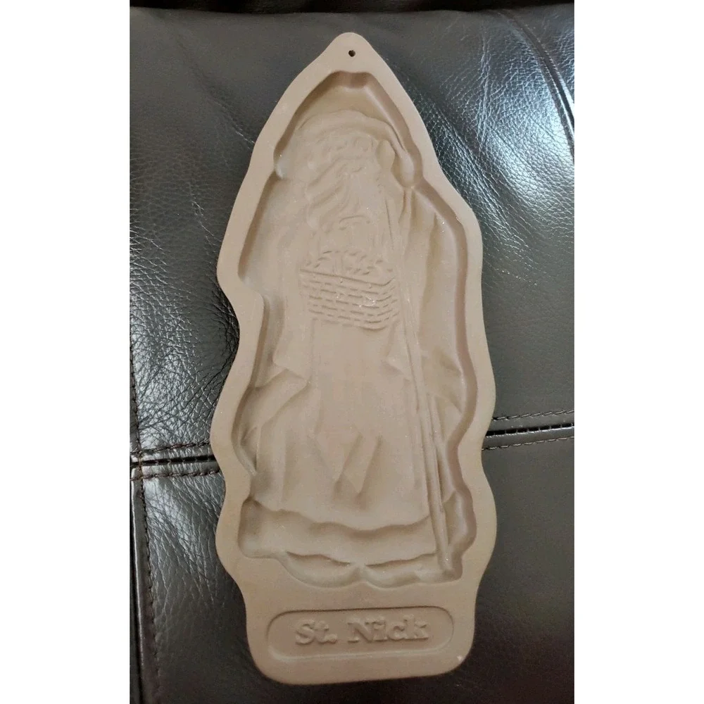 Longaberger St. Nick‎ Pottery Cookie Mold Press Holiday Christmas 1993 Baking
